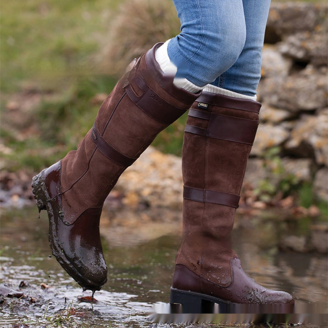 Wolff High-Shaft Buckle Leather Rain Boots