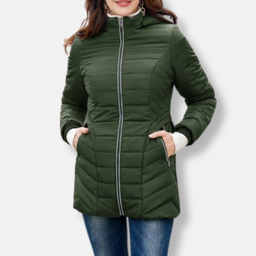 Drune | Padded Jacket Slim Fit mit Kapuzenkragen Rippbündchen Hüftlänge