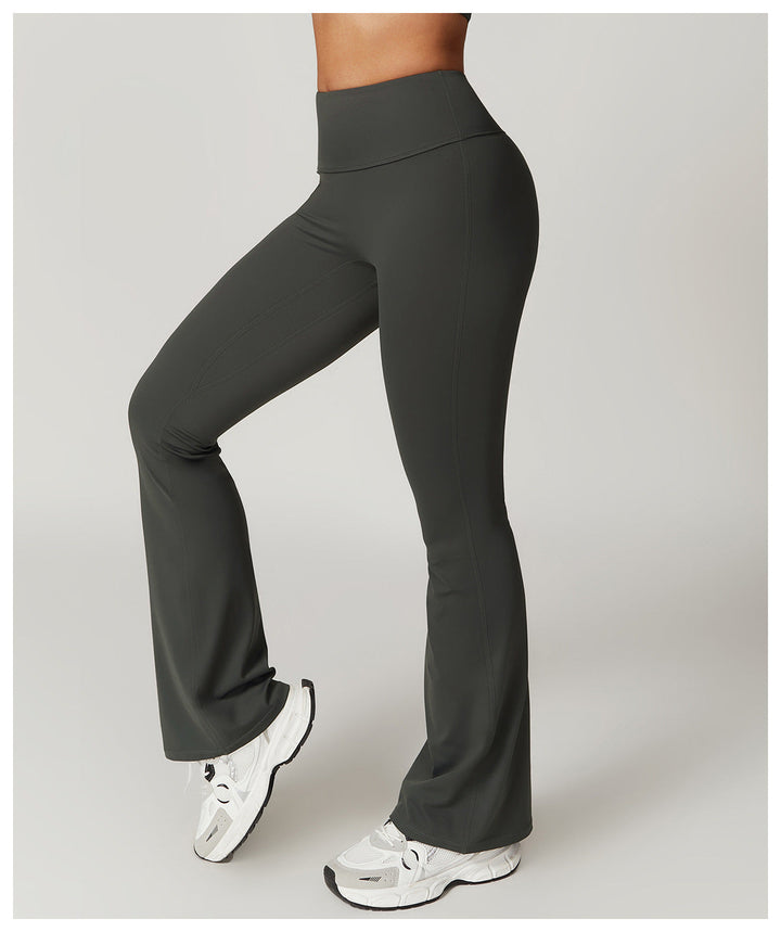 Drune | Stylische Fitness Hohe Taille Flare Yoga-Hose