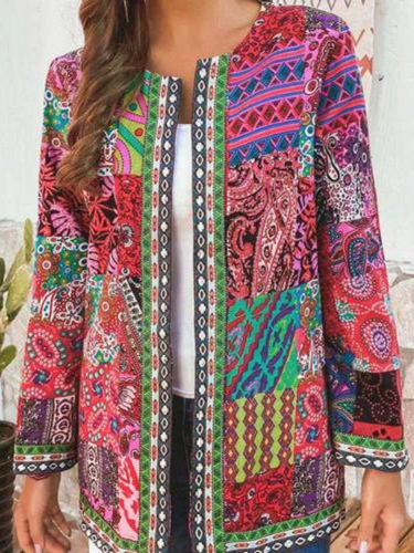 Drune | Damen Ethnischer Blumenmantel Jacke
