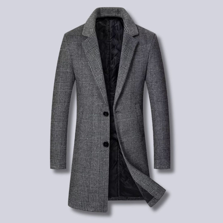 Drune | Karierter Woll-Trenchcoat