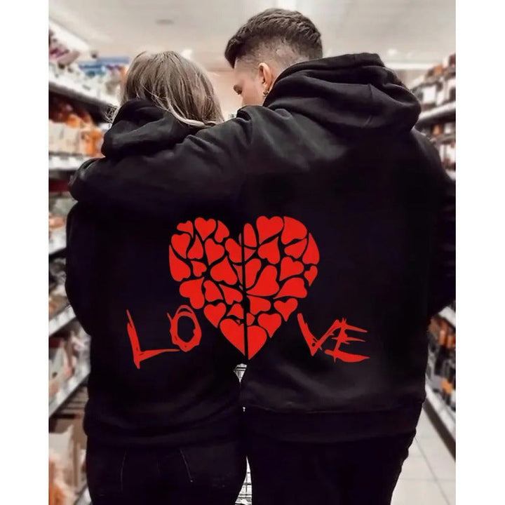 Drune | Paar-Hoodie mit Herz-Motiv