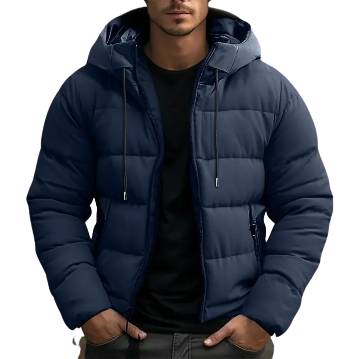 Drune | Puffer Jacke mit Kapuze und Reißverschlusstaschen - Winterjacke