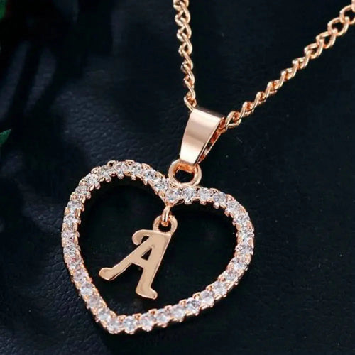 Drune | Buchstaben Zirkon Liebe Kette Schmuck Anhänger