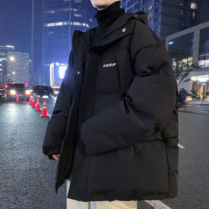 Gefütterte Herren-Kapuzenjacke im Oversize-Stil