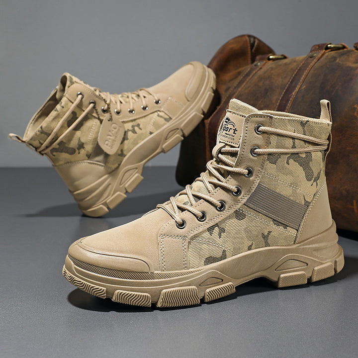Herren-Arbeitsstiefel, Camouflage, rutschfest, robust