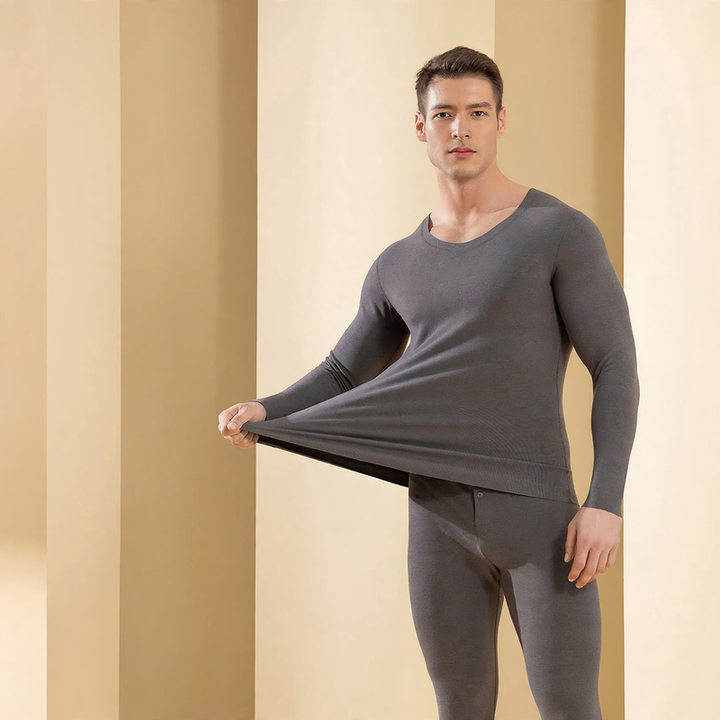 Herren-Thermo-Set, gefüttert, nahtlos, antibakteriell