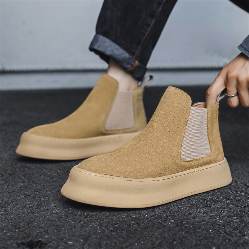 Herren-Chelsea-Boots, Wildleder-Optik, Slip-on, 1203-J
