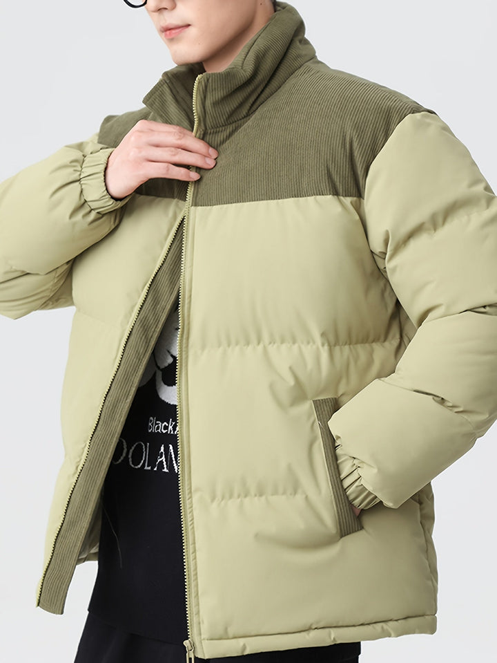 Drune |  Trendige Colorblock Puffer-Winterjacke Für Herren - Perfekt für Outdoor-Aktivitäten