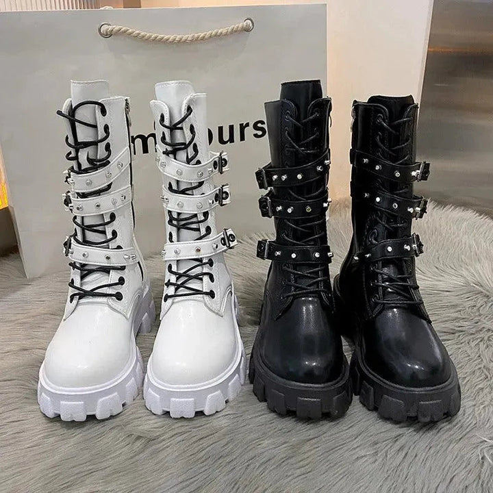 Drune | Damen Punk Stiefel