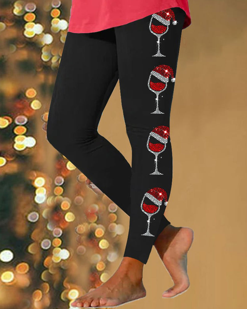 Drune | Für Damen mit Glänzendem Weinglas Aufdruck Rohe Weihnachten