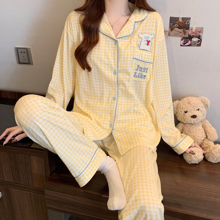 Damen-Pyjama-Set, langärmelig, mit Weihnachtsdruck