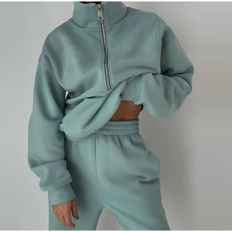 Drune-Sweatshirt und Hose für Damen bekleidung mit Reiß verschluss
