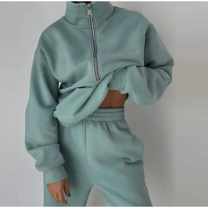 Drune | teiliges sportliches Set - trendige Damen Sweatjacke mit Jogginghose