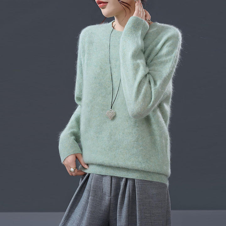 Damen-Pullover aus Kaschmir-Wollmischung, nahtlos