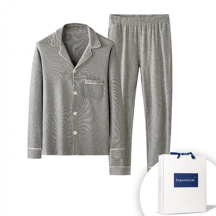 Luxuriöses Herren-Hausanzug-Set, gefüttert
