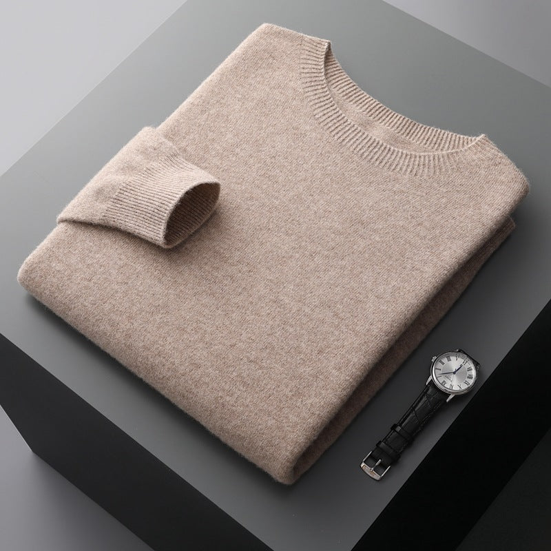 Herren-Wollpullover mit Stehkragen
