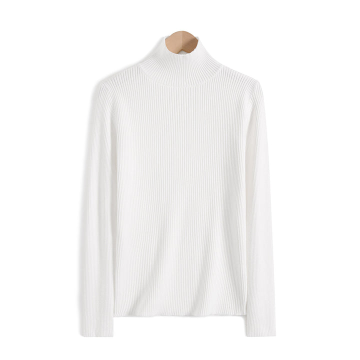 Damen-Strickpullover mit Stehkragen, schmal geschnitten