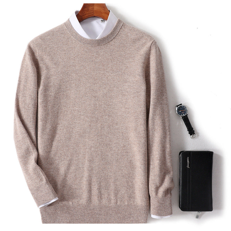 Herren-Wollpullover mit Rundhalsausschnitt