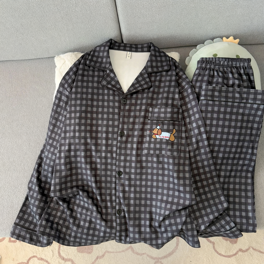 Herren-Pyjama-Set, warmes Thermomaterial, lockere Passform