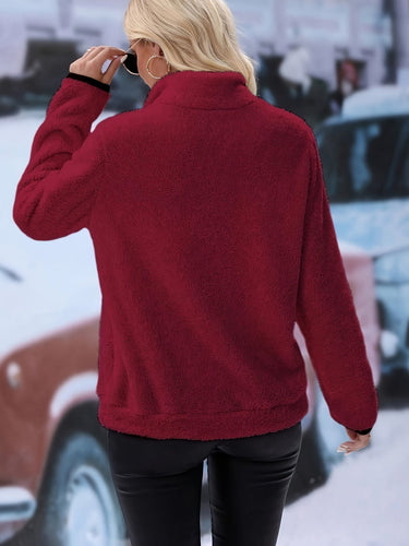 Drune | Lässiger Fleecepullover mit Reißverschluss Damen