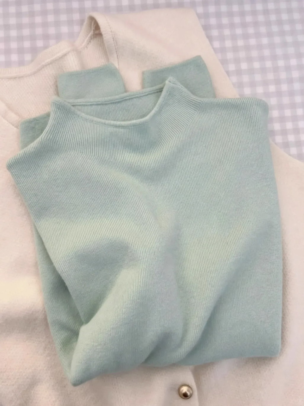 Damen-Strickpullover, Stehkragen, weich