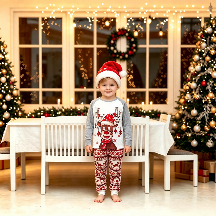 Weihnachts-Schlafanzug-Set mit 3D-Druck für Familien