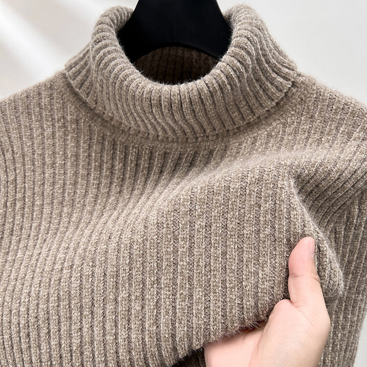 Herren-Chenille-Pullover mit hohem Kragen