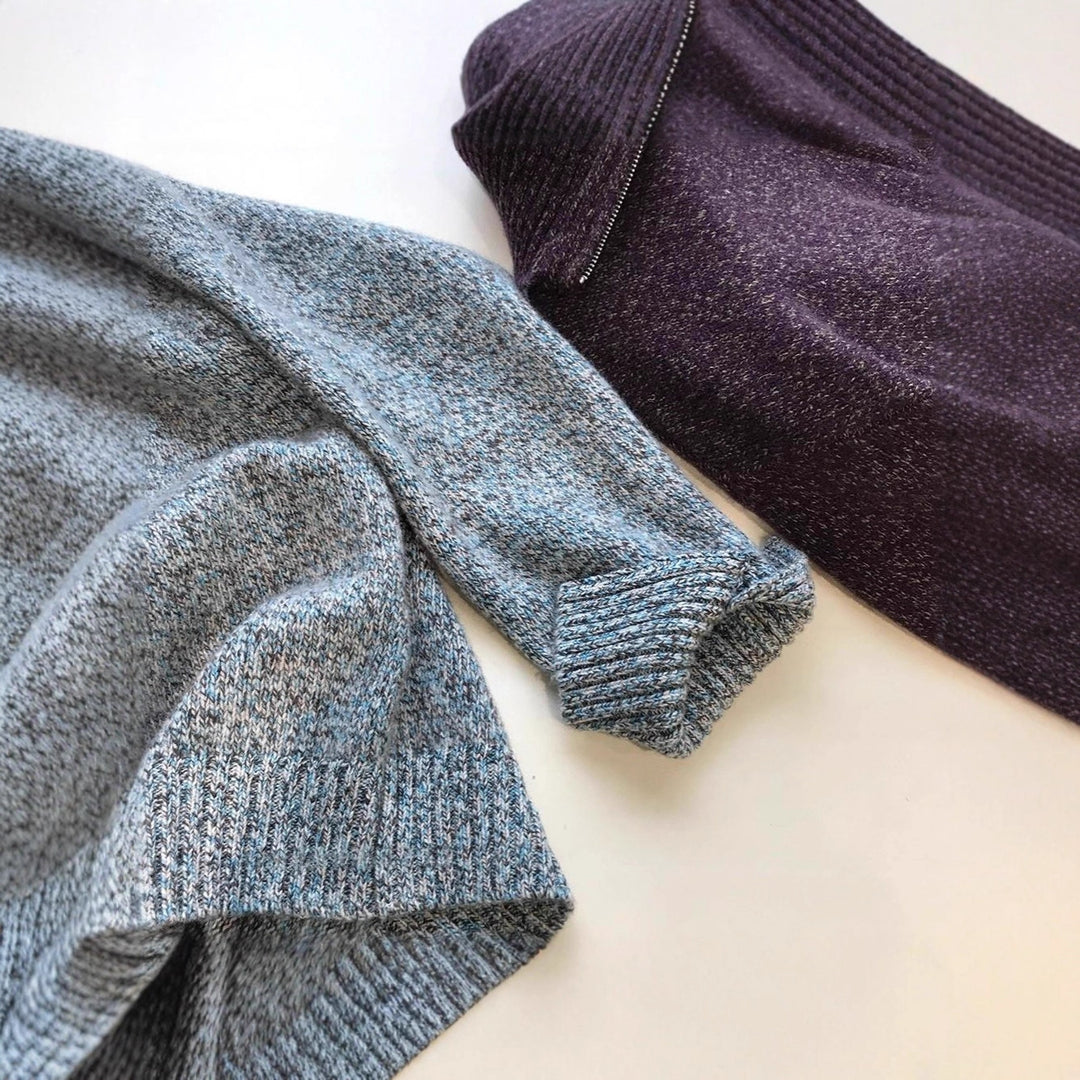 Herren-Strickpullover mit Reißverschluss und Stehkragen