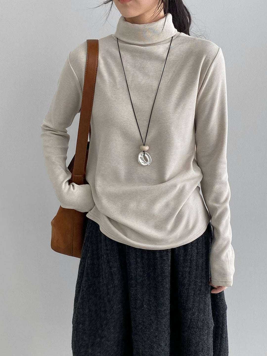 Damen-Strickpullover mit Stehkragen, weich
