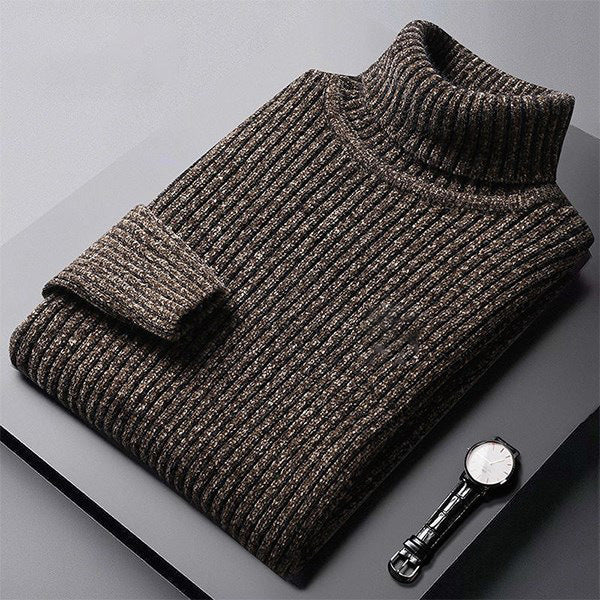 Herren-Winterpullover, gefüttert, mit Rollkragen