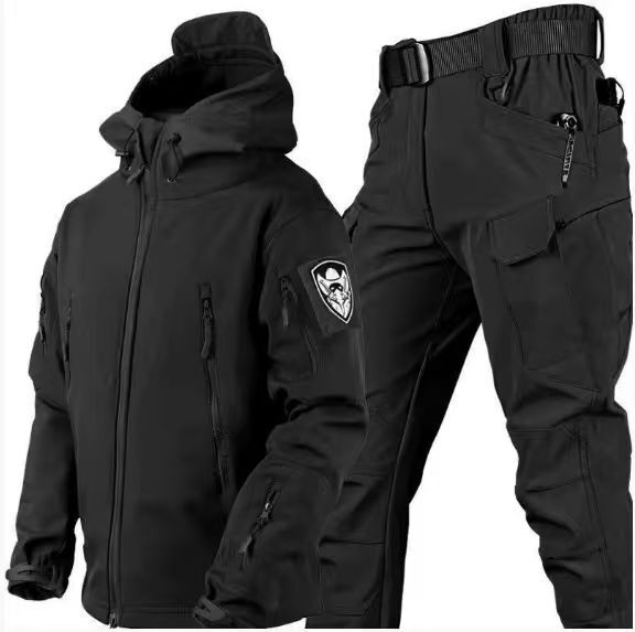 Drune Herren Outdoor-Set mit Kapuzenjacke und Cargohose