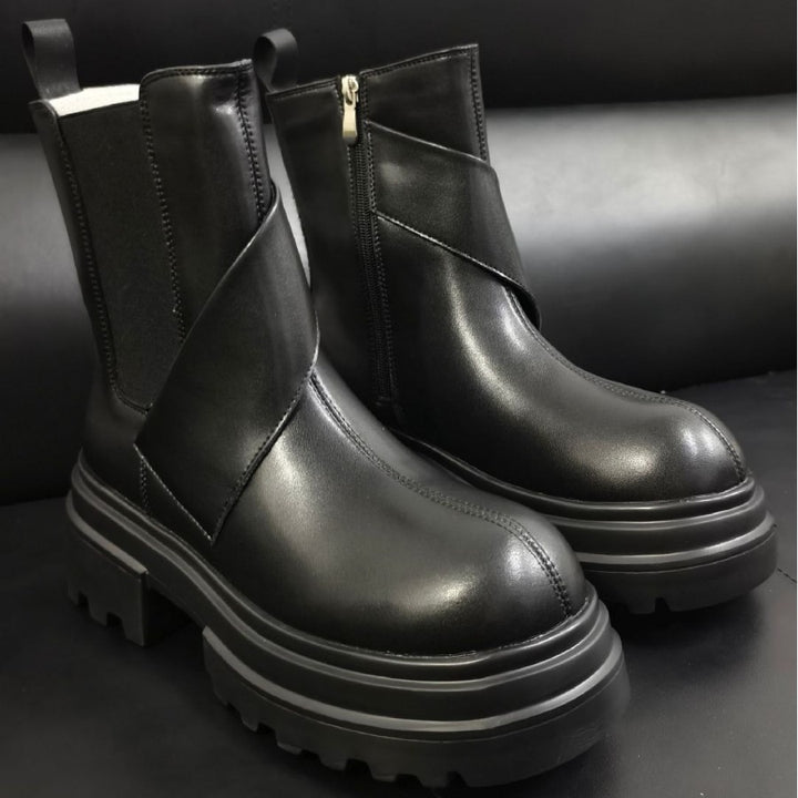 Herren-Chelsea-Stiefel, gefüttert, mit Plateau