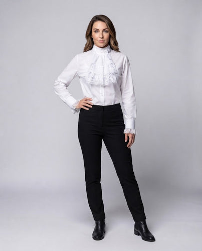 Damen Rüschbluse mit eleganten Ärmelaufschlägen Drune