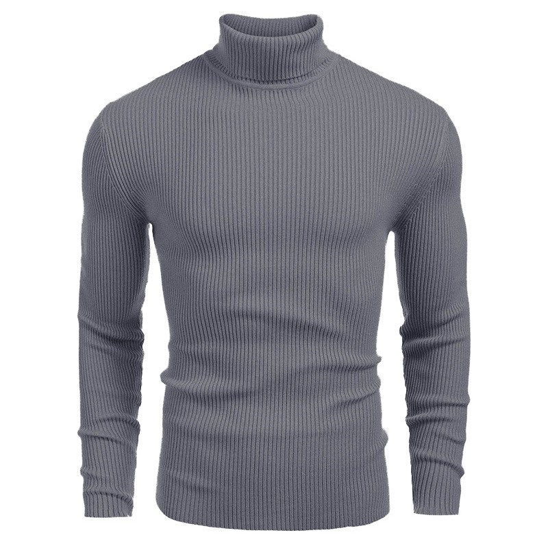 Herren-Rollkragenpullover, Langarm, Strick