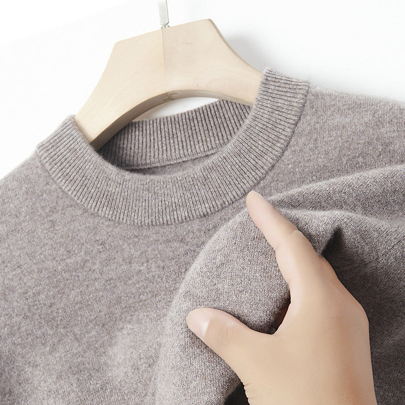 Herren-Kaschmirpullover, einfarbig, wärmend