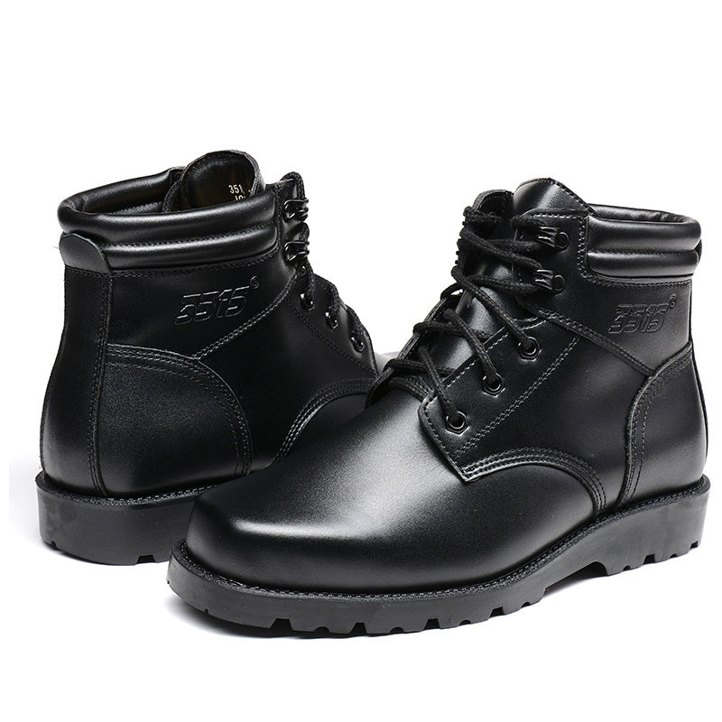 Herren-Winterstiefel aus echtem Leder mit Lammfellfutter