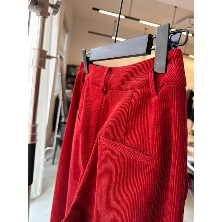 Damen-Cordhose, weit geschnitten, gerade Passform