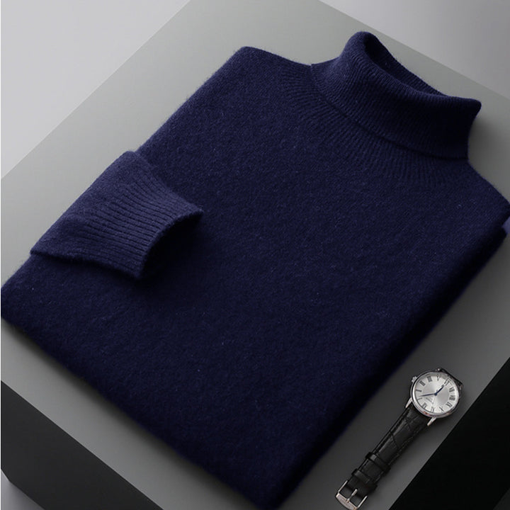 Herren-Wollpullover, Rollkragen, 350g, warm