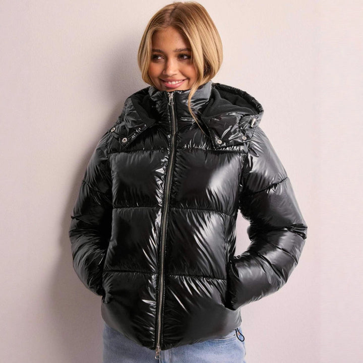 Gefütterte Damen-Kapuzenjacke mit 3D-Effekt