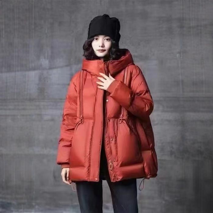 Moderne Daunenjacke mit Kapuze für Damen