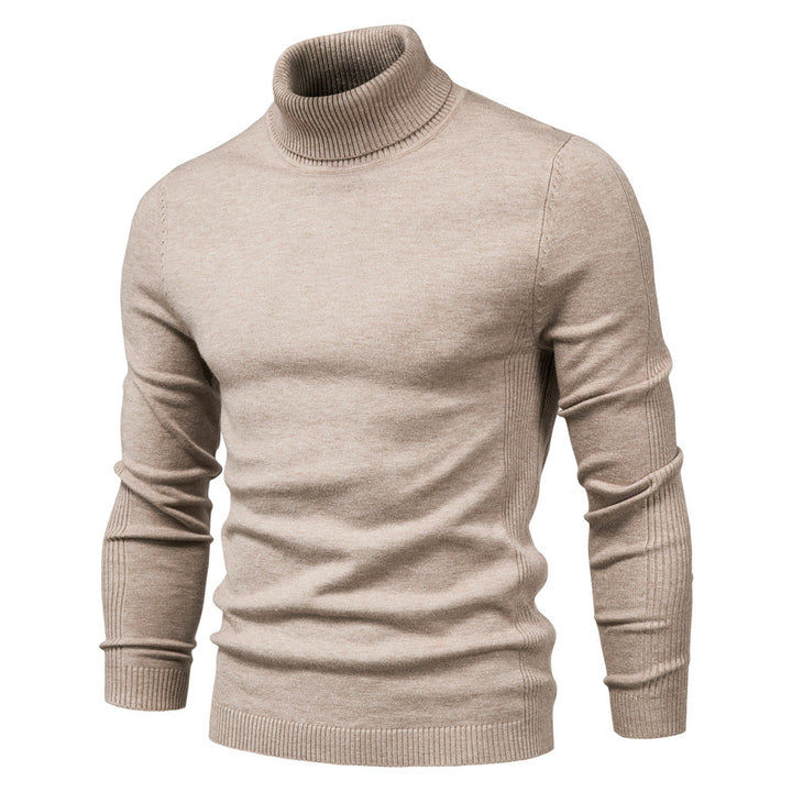 Herren-Rollkragenpullover, einfarbig, lässig
