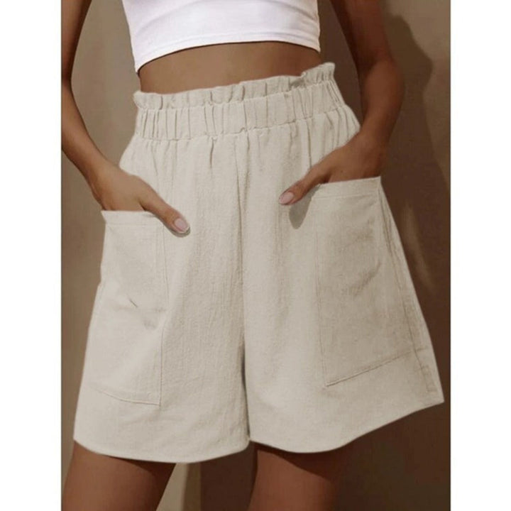 Drune | Shorts aus Baumwolle und Leinen mit hoher Taille für Damen