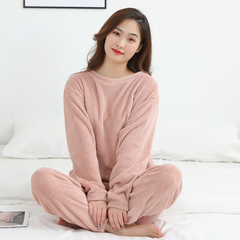 Paar-Pyjama-Set, Korallenfleece, warm und modisch