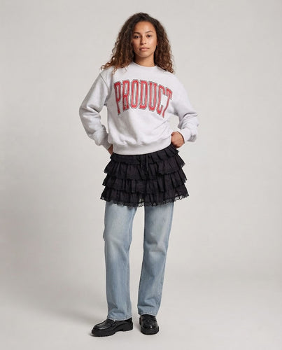 Damen College-Sweatshirt mit übergroßem Collegiate-Print und weichem Fleece Drune