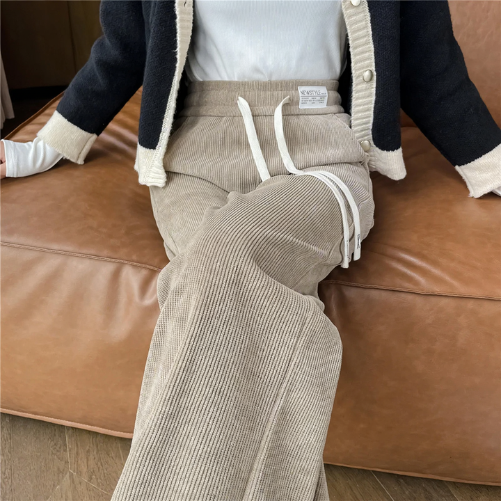 Damen-Freizeithose, Cord, weiter Schnitt