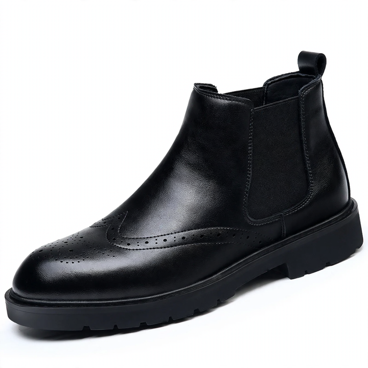 Klassische Herren-Chelsea-Boots mit Brogue-Details