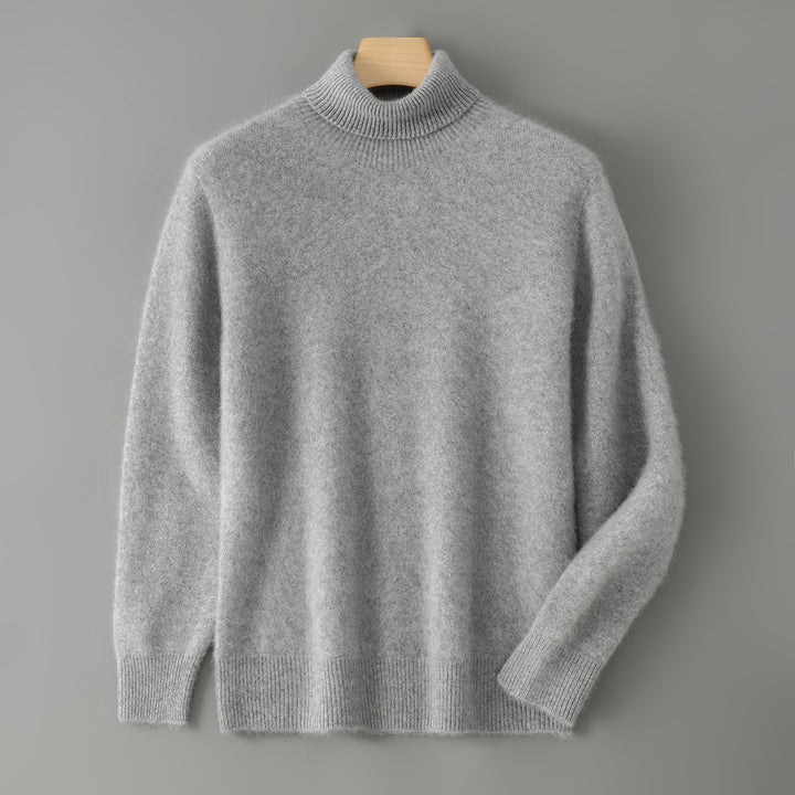 Herren-Pullover aus 100% Wolle mit Stehkragen