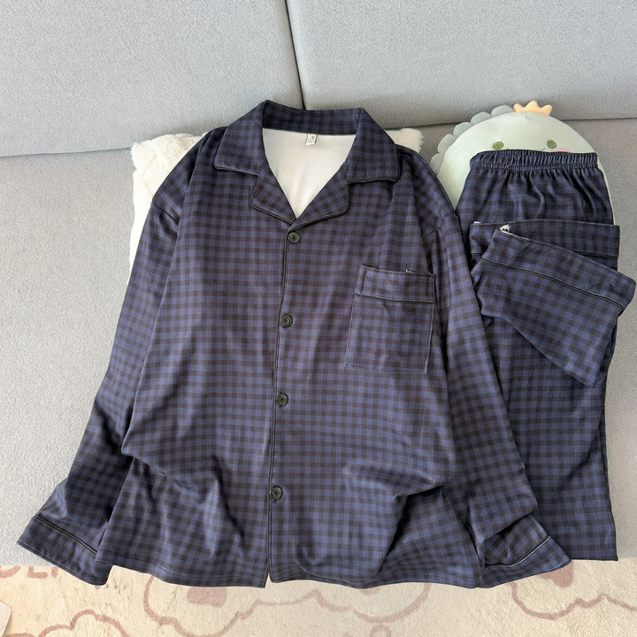 Herren-Pyjama-Set, warmes Thermomaterial, lockere Passform