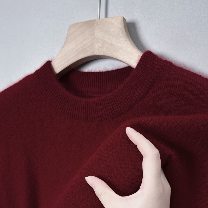 Herren-Pullover mit Stehkragen, aus Wolle